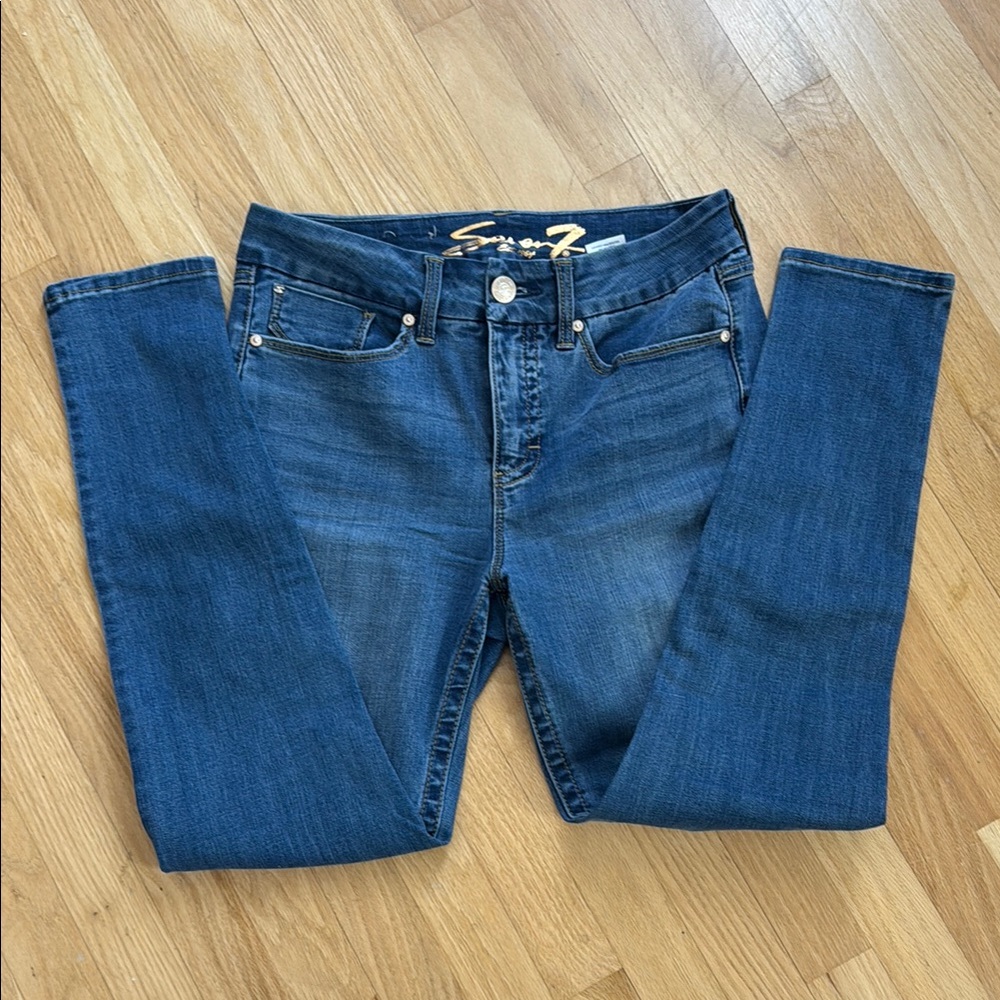 Seven7 Tummyless High Rise Women's Blue Jeans sz 8